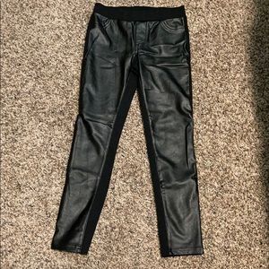 girls fake leather leggings